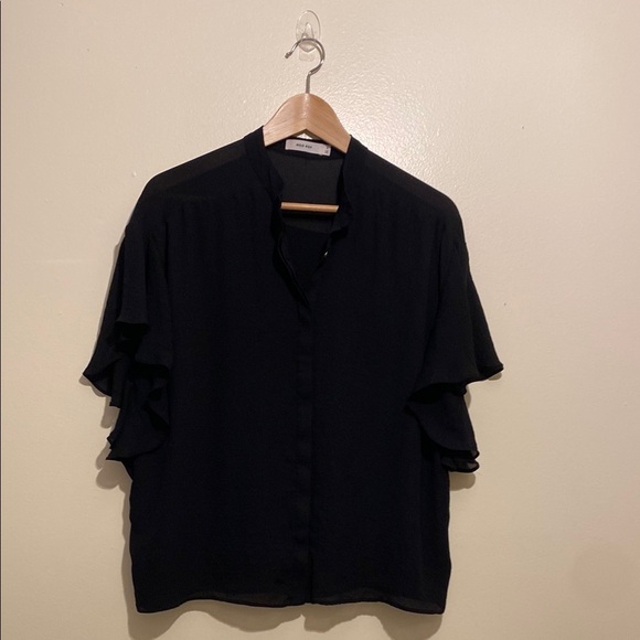 MOD REF Black button down blouse . Size S - Picture 1 of 7